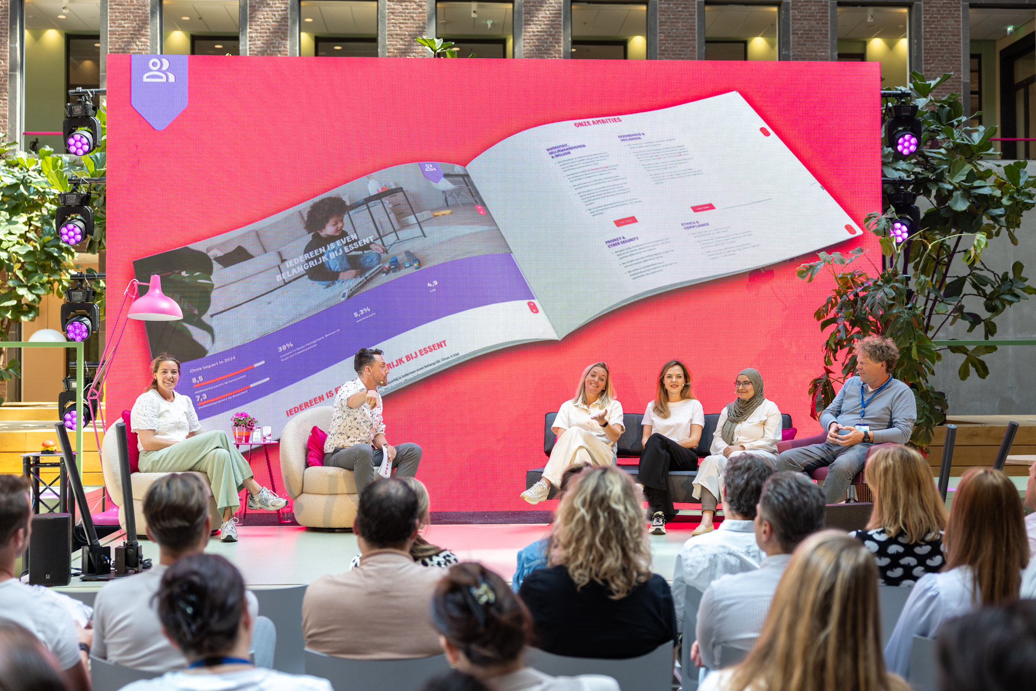 Panel discussion on stage at a policy event